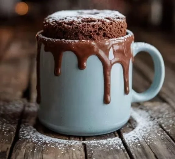 3-Ingredient easy mug cake recipe in a cozy mug