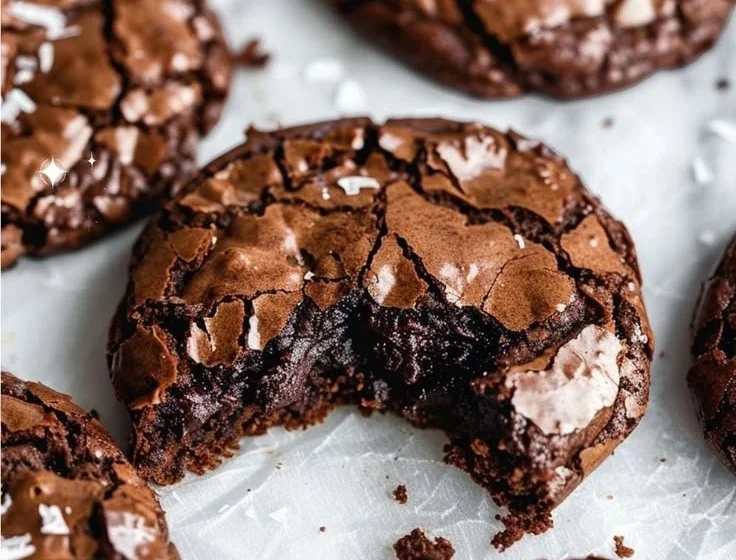 Delicious gourmet brownie cookies stacked on a plate