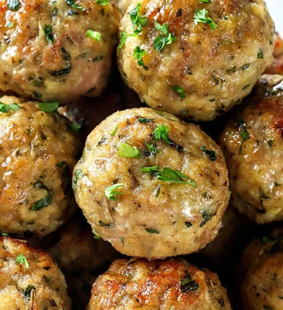 Delicious juicy turkey meatballs served with marinara sauce