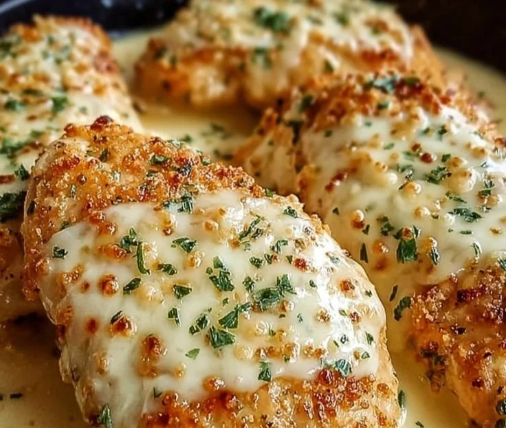 Longhorn Parmesan Chicken dish with crispy coating and cheese topping
