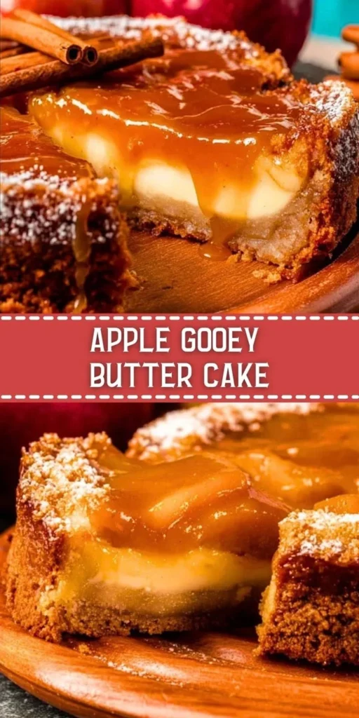Delicious Apple Gooey Butter Cake served on a plate