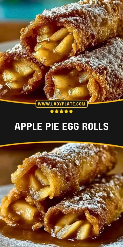 Delicious apple pie egg rolls served with caramel sauce