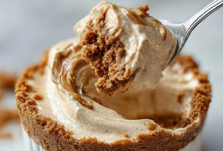 Delicious Biscoff cheesecake cups with a creamy texture and Biscoff cookie crust.