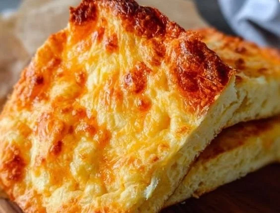 Delicious cheesy bread with cottage cheese, golden and baked to perfection.