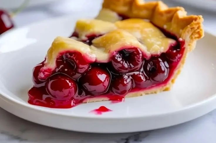 Delicious homemade cherry pie filling in a bowl ready to use for baking.