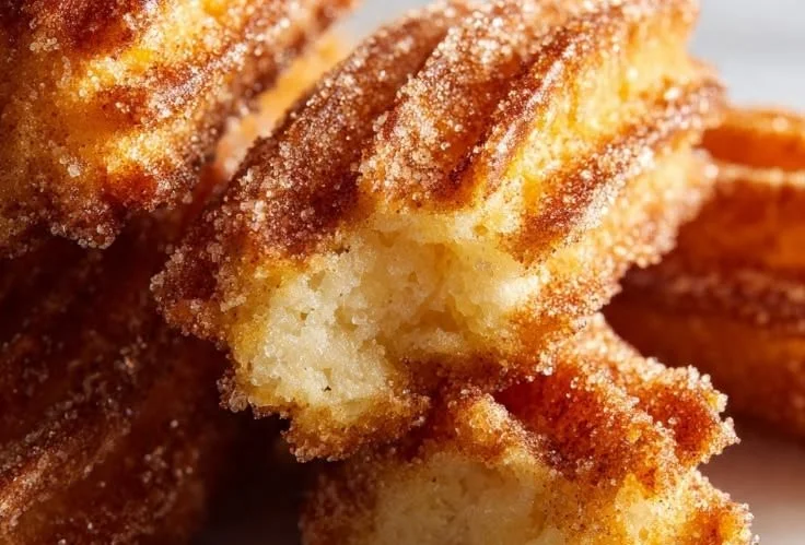 Delicious Cinnamon Sugar Blondies topped with a sprinkle of cinnamon sugar