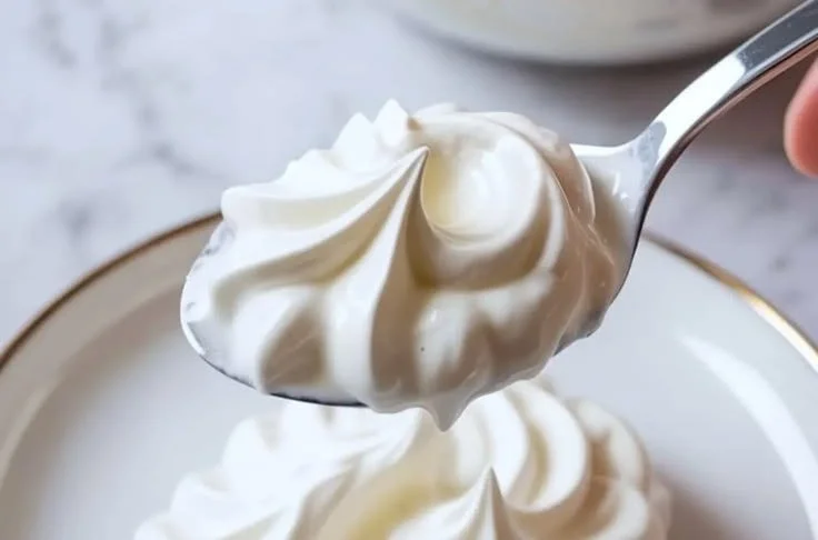 Delicious coconut milk frosting swirled on a chocolate cake