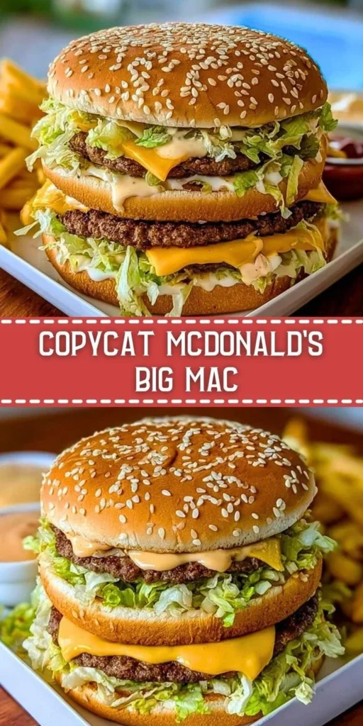 Homemade Big Mac burger with special sauce and fresh ingredients
