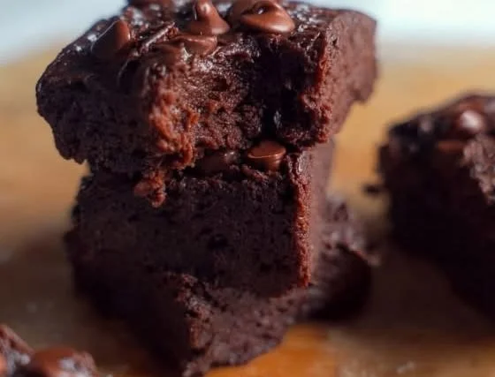 Delicious Cottage Cheese Brownies on a plate, showcasing a healthy dessert option