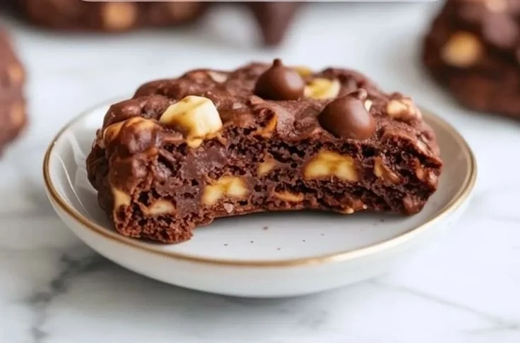 Delicious and healthy cocoa banana cookies with chickpeas for a tasty snack