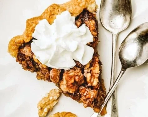 Easy homemade walnut pie with a flaky crust and rich filling