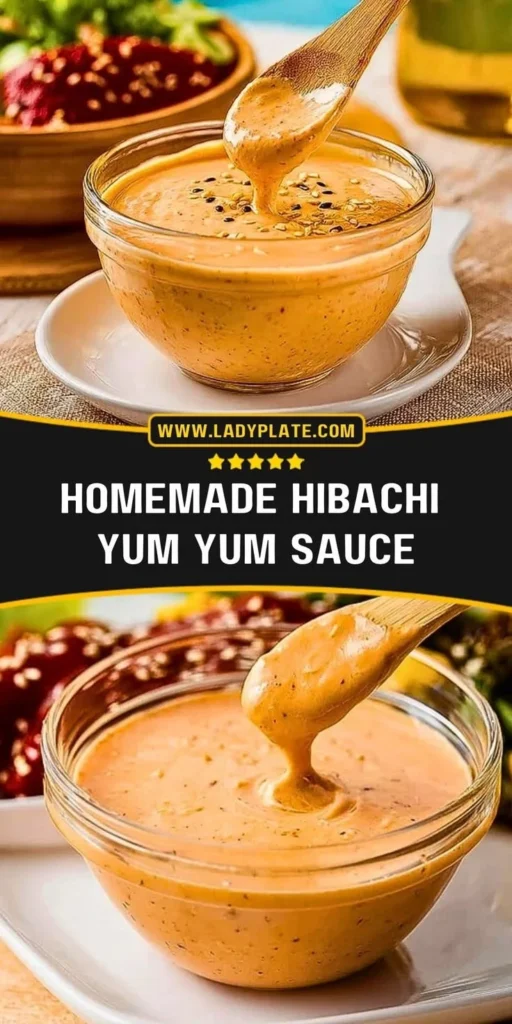 Homemade Hibachi Yum Yum Sauce in a bowl with fresh ingredients.
