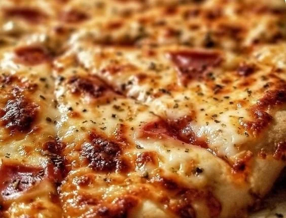 Delicious homemade pizza crust ready for toppings and baking.