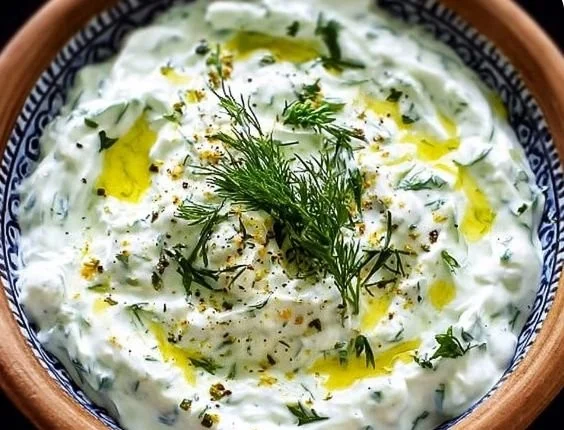 Delicious homemade tzatziki sauce recipe served with pita bread