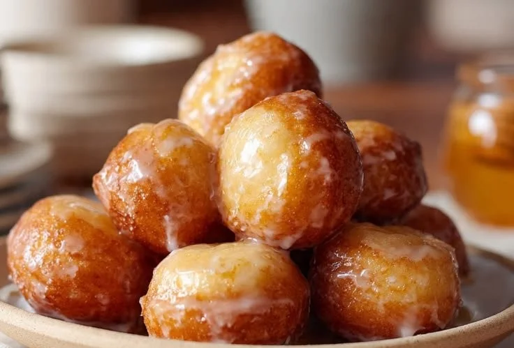 Honey Butter Glazed Donut Bites in a serving dish