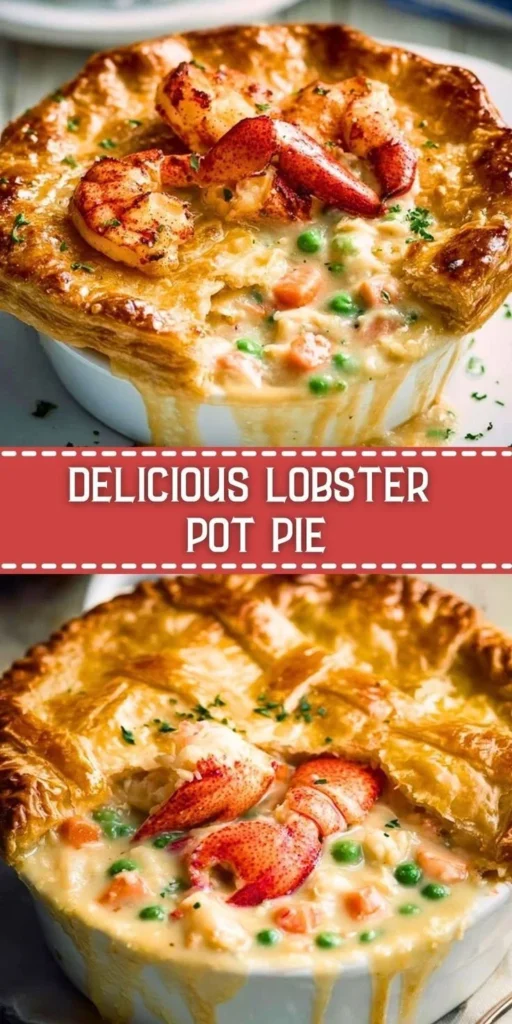 Delicious Lobster Pot Pie with flaky crust and creamy filling