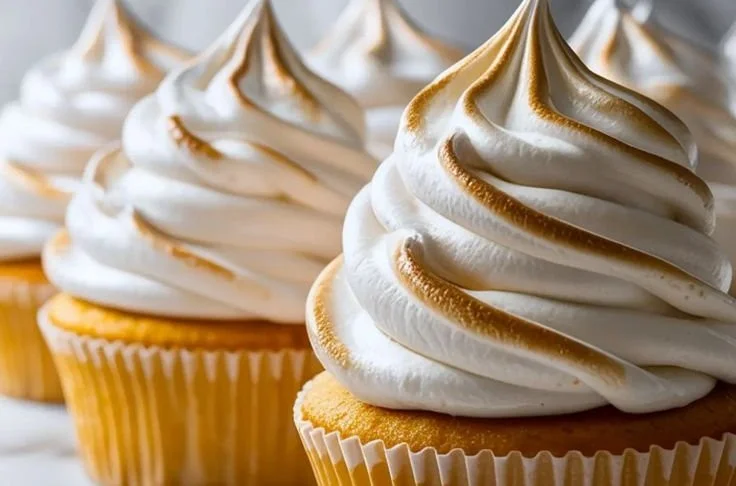 Delicious homemade marshmallow frosting on a cake