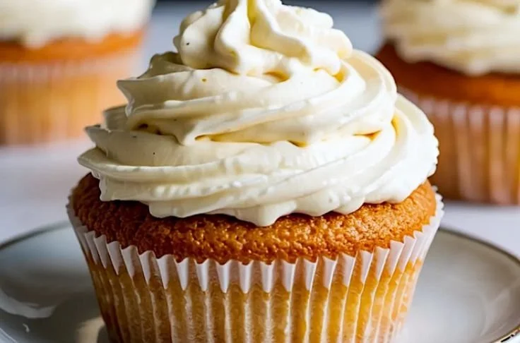 Delicious mascarpone frosting decorated on a cake.