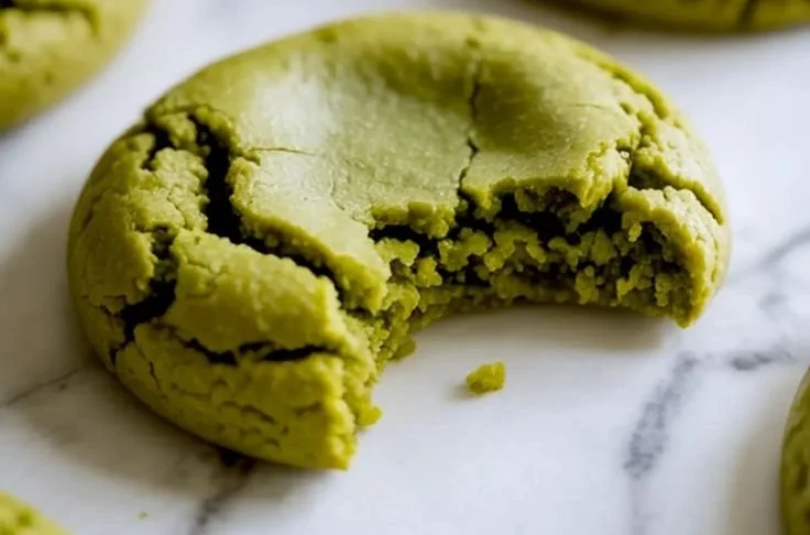 Delicious homemade matcha cookies arranged on a plate