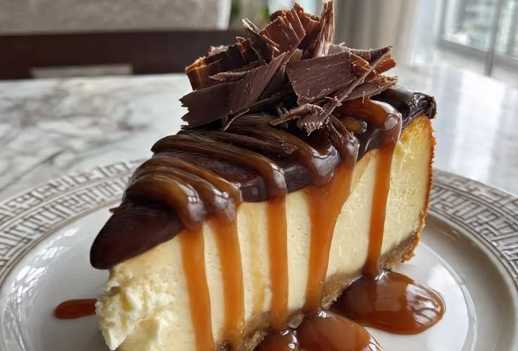 Delicious Millionaire's Cheesecake with rich layers and toppings