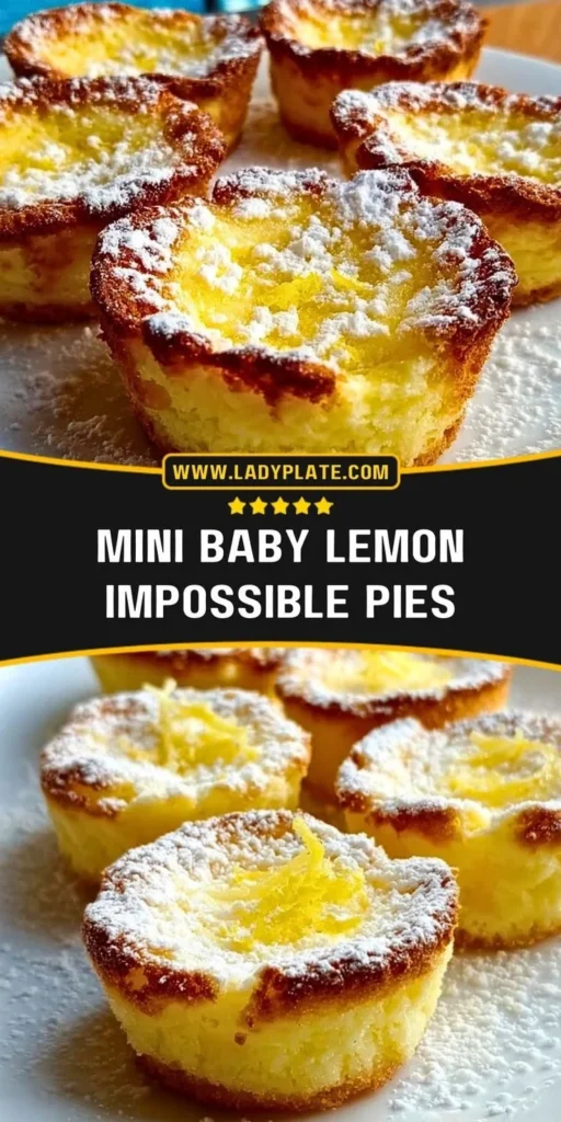 Mini Baby Lemon Impossible Pies in a colorful dessert setting