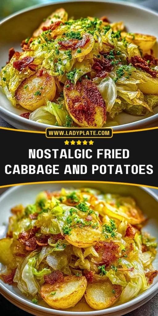 Delicious fried cabbage and potatoes served on a plate
