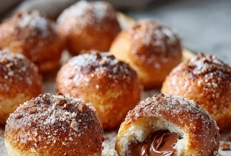 Delicious homemade Nutella Bombs filled with rich chocolate hazelnut spread