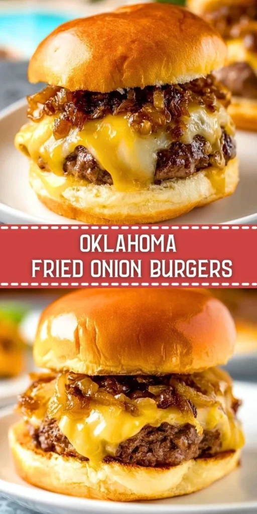 Delicious Oklahoma fried onion burger topped with crispy onions and fresh ingredients