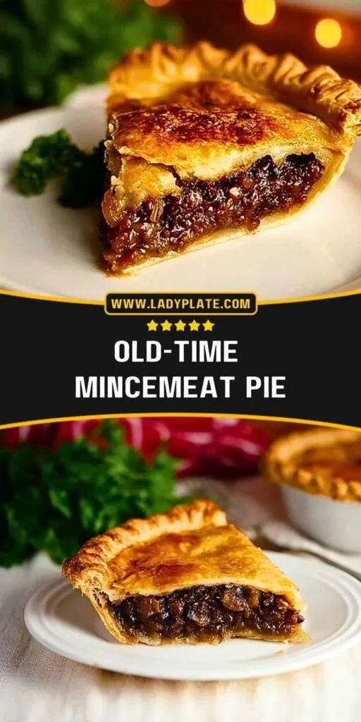 Slice of old-time mincemeat pie topped with whipped cream