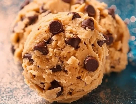 Bowl of protein-packed edible cookie dough ready to eat