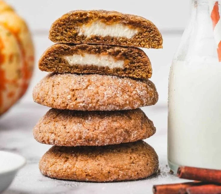 Delicious Pumpkin Cheesecake Cookies on a plate, perfect for fall treats