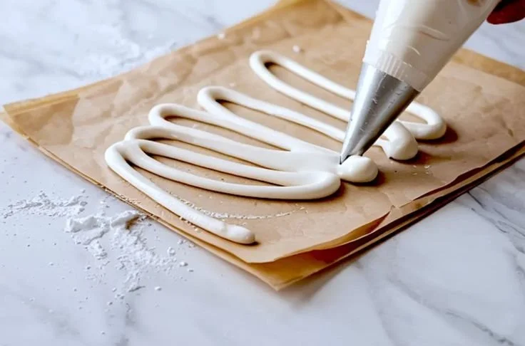 Decorated cookies with royal icing designs