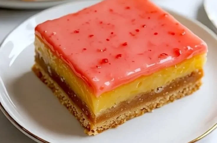 Delicious Strawberry Lemon Bars with fresh strawberries and lemon zest.