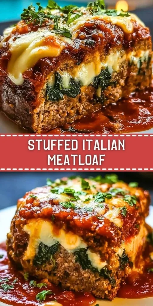 Stuffed Italian meatloaf garnished with fresh herbs on a wooden plate