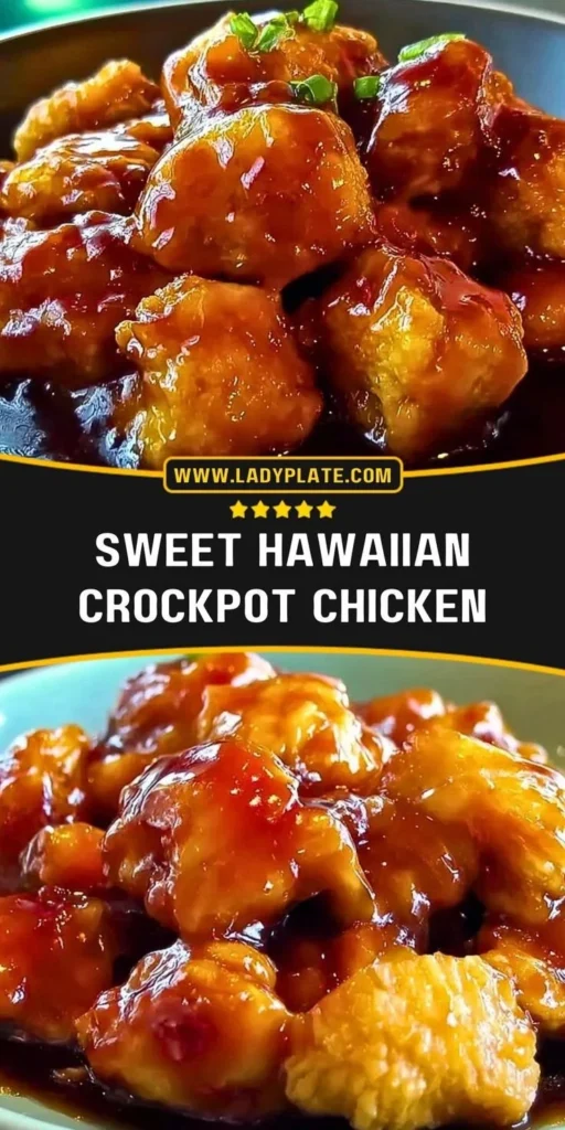 Sweet Hawaiian Crockpot Chicken served in a bowl with pineapple and rice