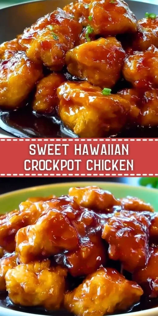 Delicious Sweet Hawaiian Crockpot Chicken served on a plate