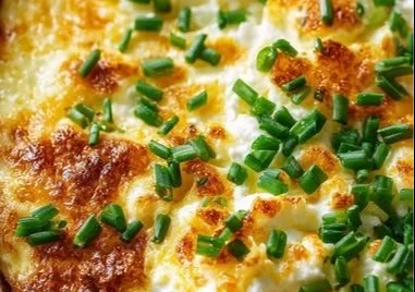 Baked Cottage Cheese Eggs ready to serve for a healthy breakfast.