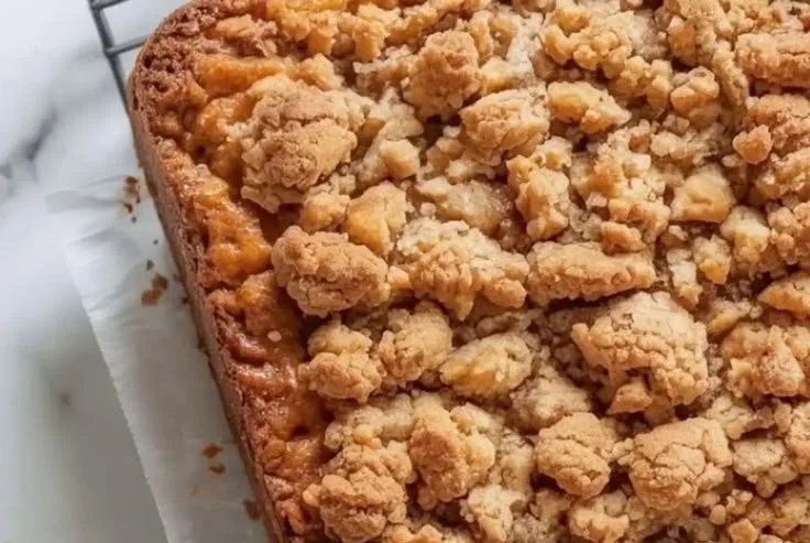 Delicious Bisquick coffee cake topped with streusel crumble