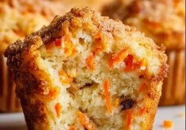 Carrot cake yogurt muffins topped with cream cheese frosting