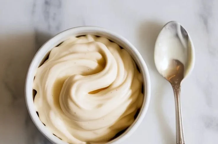 Delicious homemade cinnamon roll frosting on freshly baked cinnamon rolls
