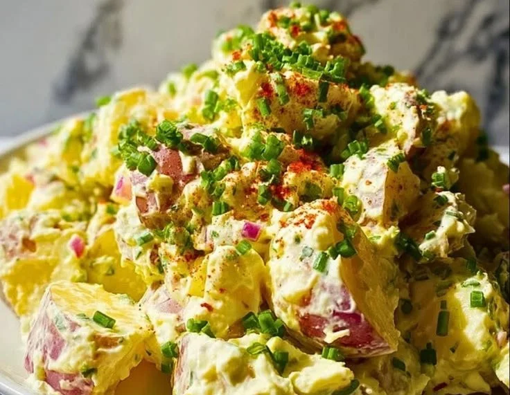 Classic American potato salad dish served in a bowl