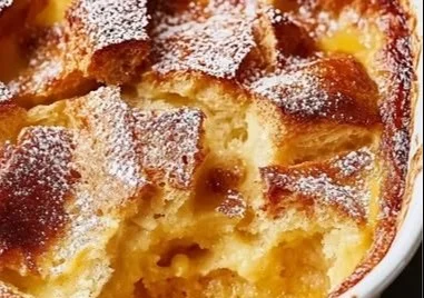 Classic Bread Pudding served in a bowl, showcasing its creamy texture and golden top.