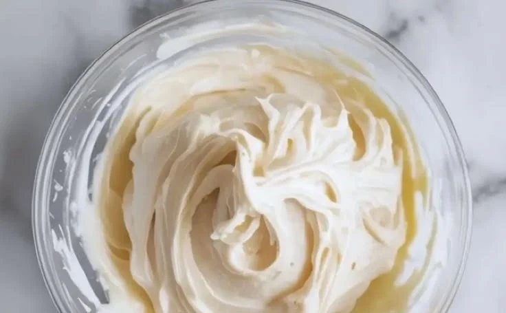 Delicious coconut cream filling prepared for desserts and pastries