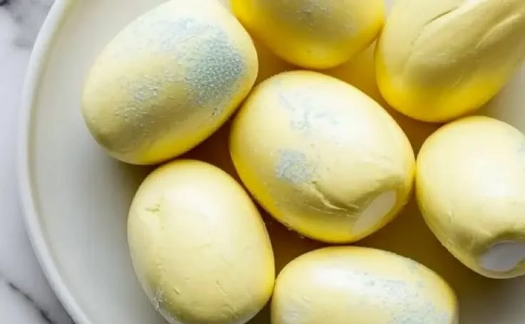 Colorful marshmallow Easter eggs in a decorative basket for festive celebrations.