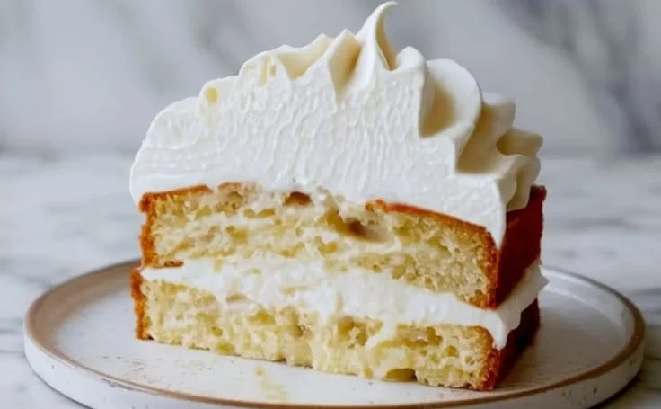 Creamy coconut milk frosting spread on a cake