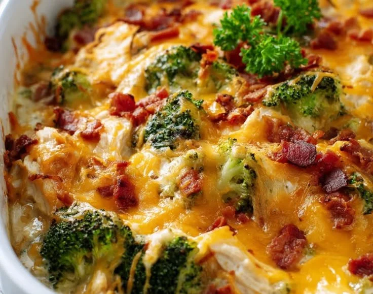 Delicious low-carb chicken casserole ready for a keto dinner