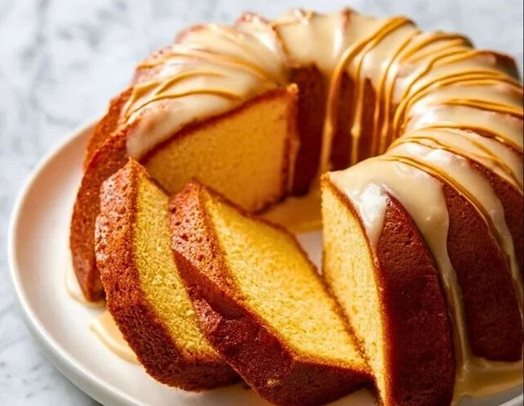 Deliciously moist Eggnog Pound Cake adorned with festive decorations