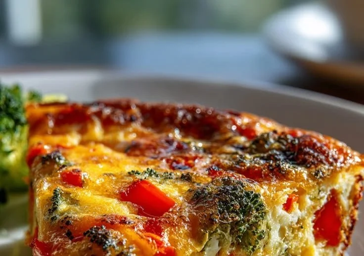 Healthy crustless garden vegetable quiche recipe with fresh veggies