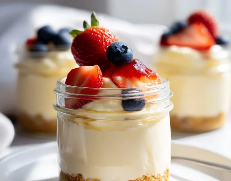 Healthy Protein Cheesecake Jars dessert recipe