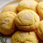 Delicious Honey Cornbread Cookies on a wooden table